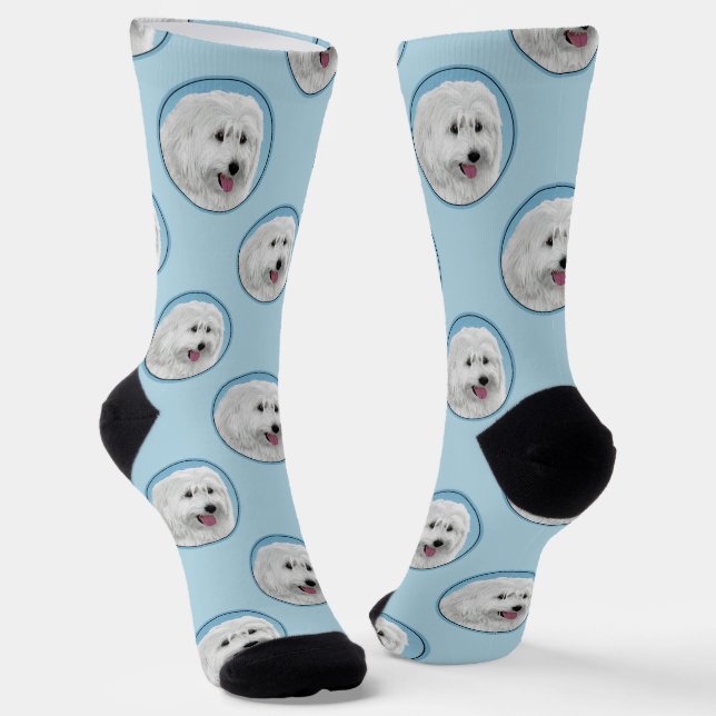 Polnisches Lowland Sheepdog Malerei Original Hunde Socken (Gewinkelt)