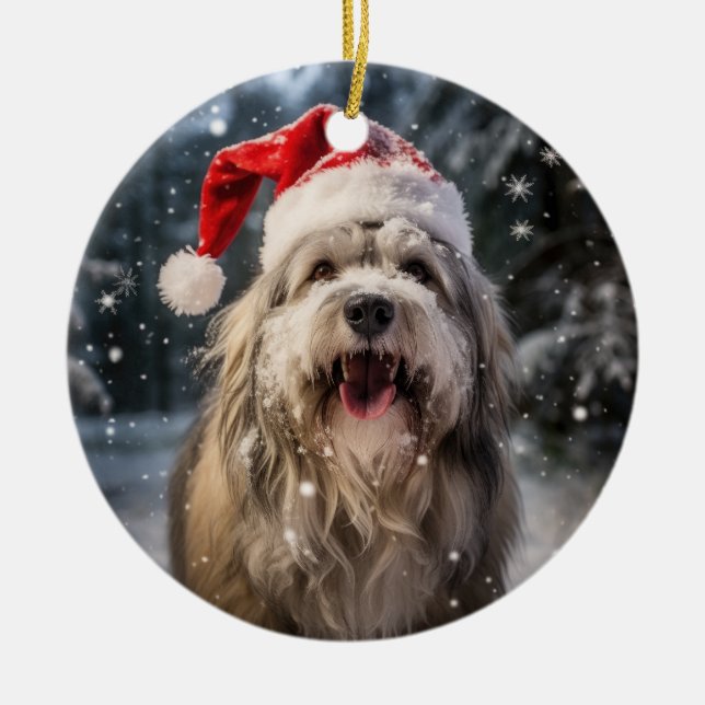 Polnisches Lowland Sheepdog Weihnachtsschmuck (Vorne)