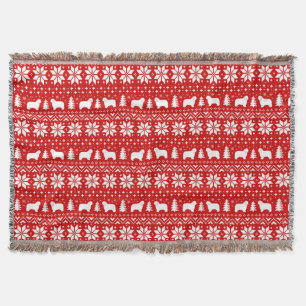 Polnisches Lowland Sheepdogs Christmas Pattern Red Decke