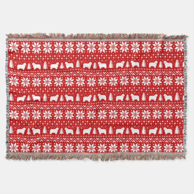 Polnisches Lowland Sheepdogs Christmas Pattern Red Decke (Vorderseite)