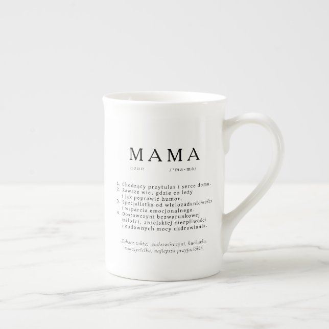 Polnisches Mum-Geschenk - MAMA Definition Prozellantasse (Rechts)