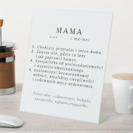 Polnisches Mum-Geschenk - MAMA Definition Sockelschild