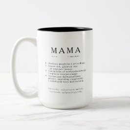 Polnisches Mum-Geschenk - MAMA Großes Definition Zweifarbige Tasse