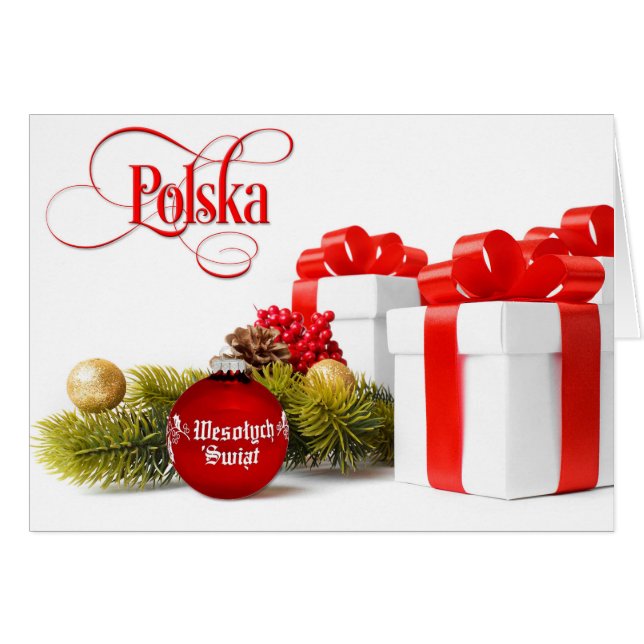 Polnisches/Polski - frohe Weihnachten/Wesołych (Vorderseite (Horizontal))