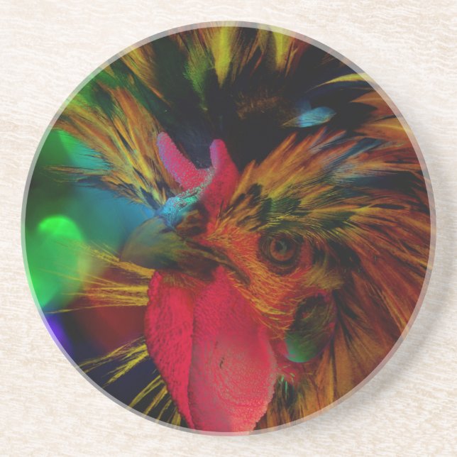 Polnisches Rooster und Herz Bokeh Getränkeuntersetzer (Vorne)
