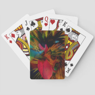 Polnisches Rooster und Herz Bokeh Spielkarten