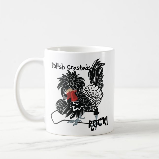 Polnisches Schwinghuhn mit Haube Kaffeetasse (Links)