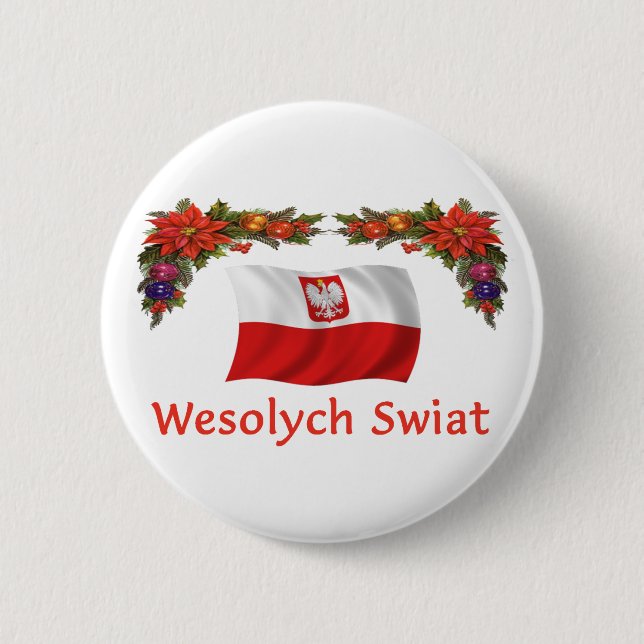 Polnisches Wesolych Swiat Button (Vorderseite)