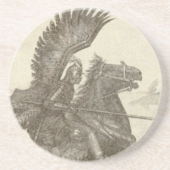 Polnisches Winged Hussar Sandstein Untersetzer (Vorne)