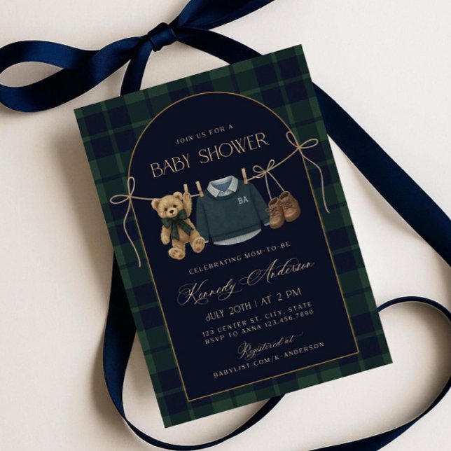 Polo Baby Shower Invitation, Preppy Teddy Bear Bab Einladung (Von Creator hochgeladen)
