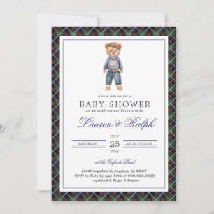 Polo-Bär-Junge Klassische Vornehme Babyparty Einladung