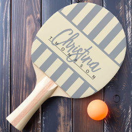 Polo Candy Striping Dove Gray Name Mitte Jahrhunde Tischtennis Schläger