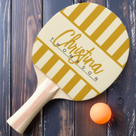 Polo Candy Striping Golden Ochre Name Mitte Jahrhu Tischtennis Schläger