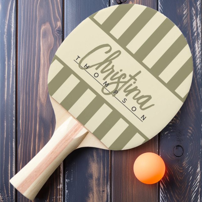 Polo Candy Striping Sage Name Mitte des Jahrhunder Tischtennis Schläger (Von Creator hochgeladen)