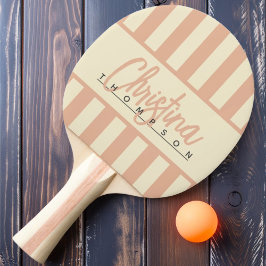 Polo Candy Striping Sweet Peach Name Mitte Jahrhun Tischtennis Schläger