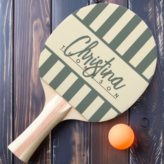 Polo Candy Striping Warm Gray Name Mitte Jahrhunde Tischtennis Schläger (Von Creator hochgeladen)