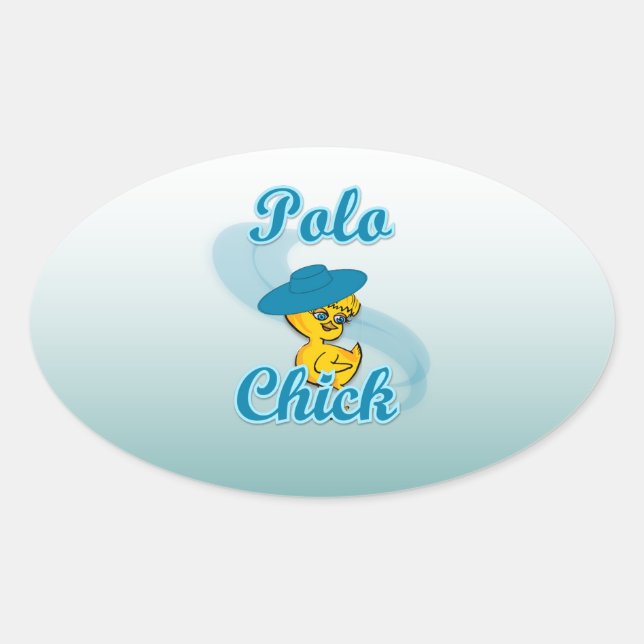 Polo Chick #3 Ovaler Aufkleber (Vorderseite)