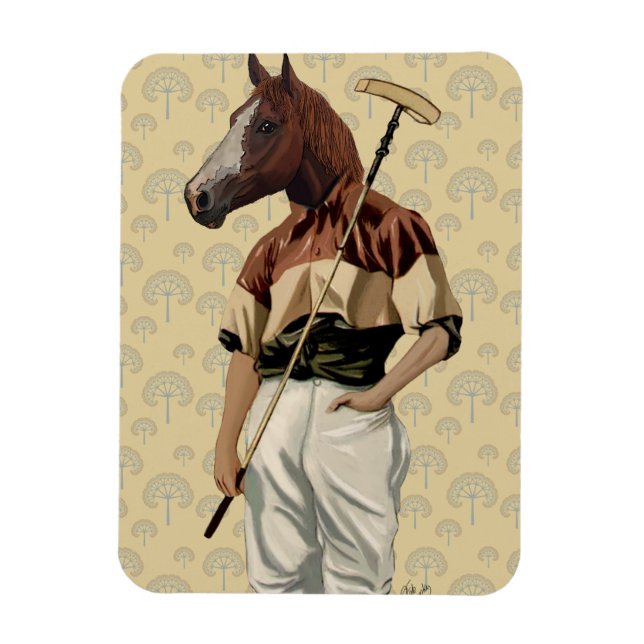 Polo Horse Portrait Magnet (Vertikal)