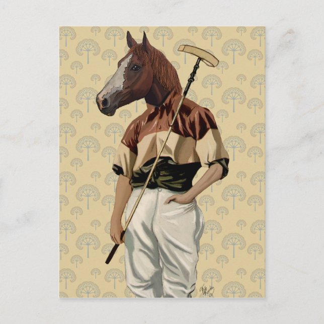 Polo Horse Portrait Postkarte (Vorderseite)