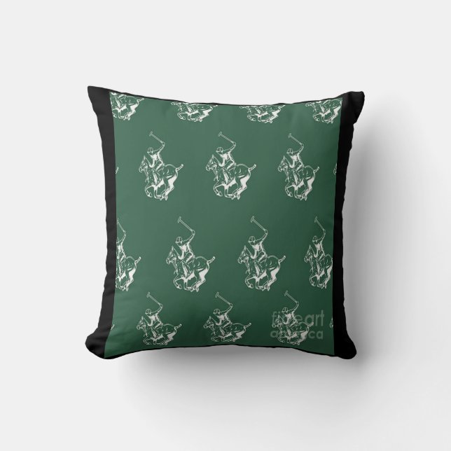 Polo Horse Ride Sport Jockey Reittier Muster Kissen (Vorderseite)