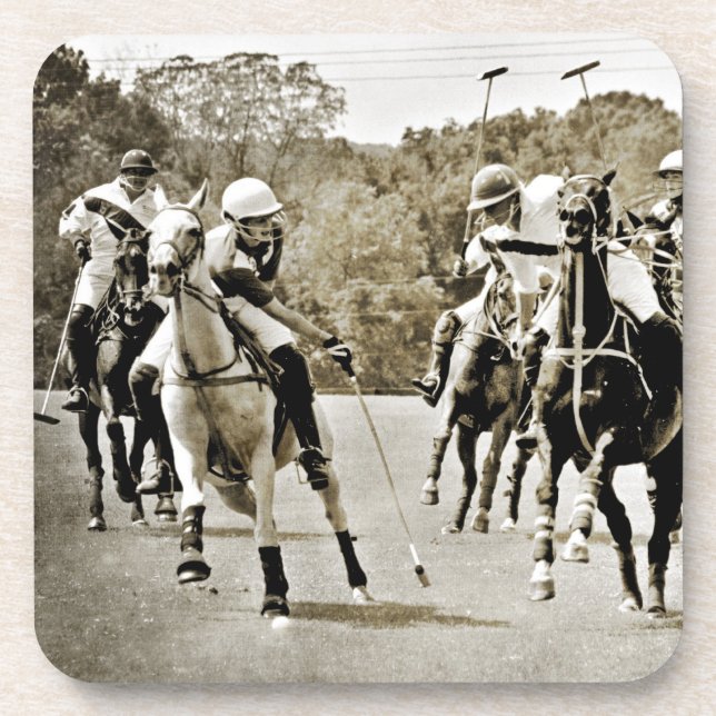 Polo Horses Galloping Untersetzer (Vorderseite)