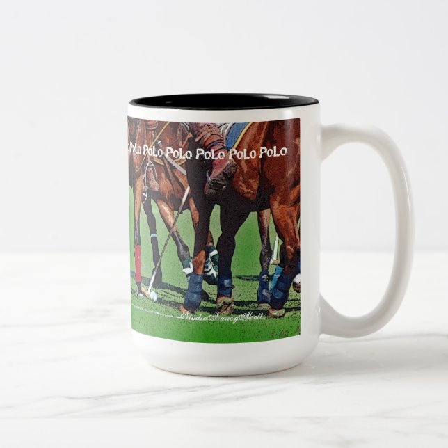 Polo-Huf-u. Holzhammer-Tasse Zweifarbige Tasse (Rechts)