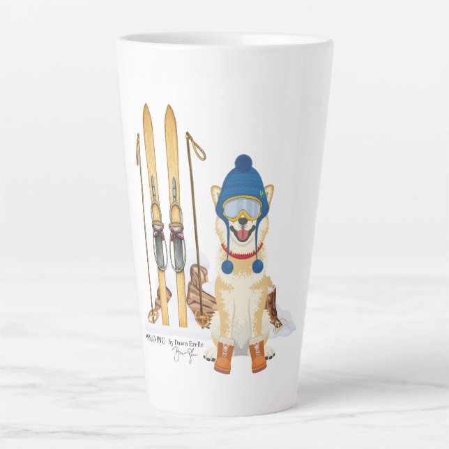 Polo Inu Ski Latte Tasse (Vorderseite)