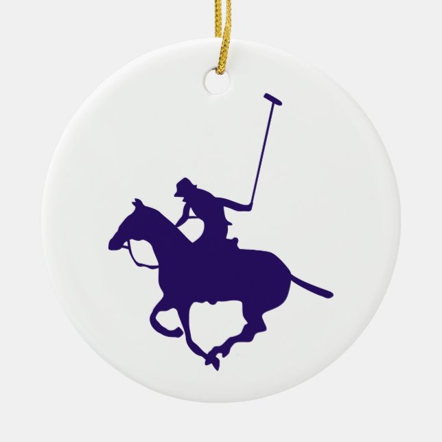 Polo Player Keramik Ornament (Vorne)