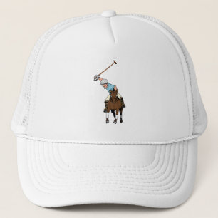Polo Player Rides Pferdeschwingen Mallet Truckerkappe