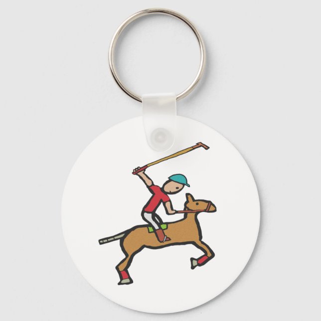 Polo Playing Horse and Rider Schlüsselanhänger (Vorderseite)