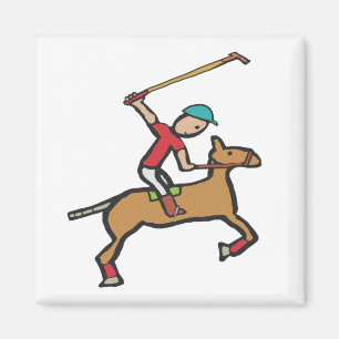 Polo Playing Reiter Magnet