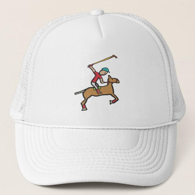Polo Playing Truckerkappe (Vorderseite)