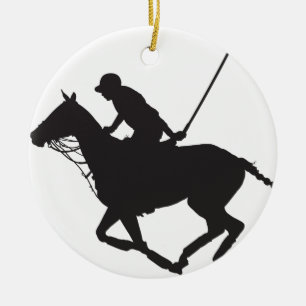 Polo-Pony-Silhouette Keramik Ornament
