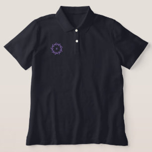 POLO-SHIRT Stickerinnen Blume Design-Stil