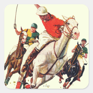 Polo-Spiel Quadratischer Aufkleber