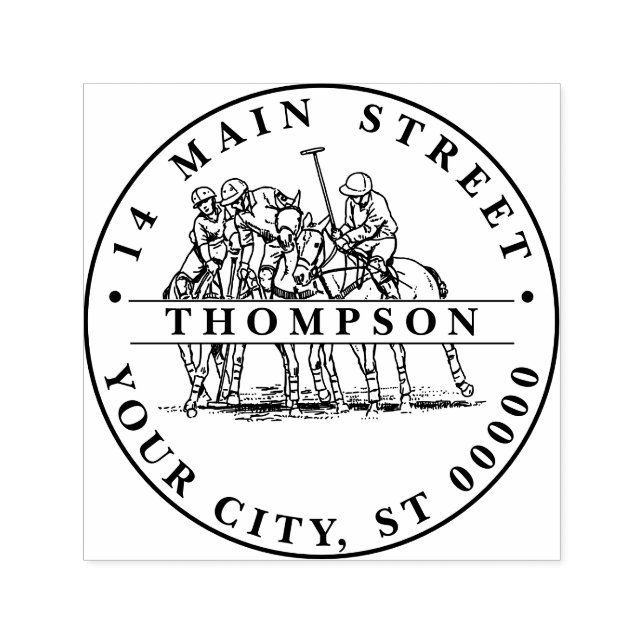 Polo Spieler in Chase - Polo Match Permastempel (Design)