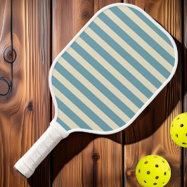Polo-Streifen Mitte des Jahrhunderts Warmes Aqua N Pickleball Schläger