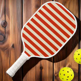 Polo-Streifenblutorange Mitte des Jahrhunderts Pickleball Schläger