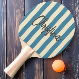 Polo-Striping Deep Aqua Gemälde Name Mitte des Jah Tischtennis Schläger