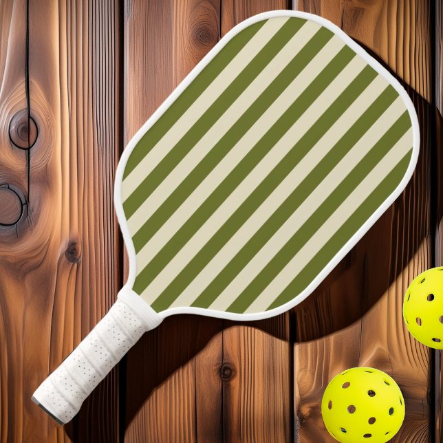 Polo Striping Sweet Olive Mitte des Jahrhunderts Pickleball Schläger (Von Creator hochgeladen)