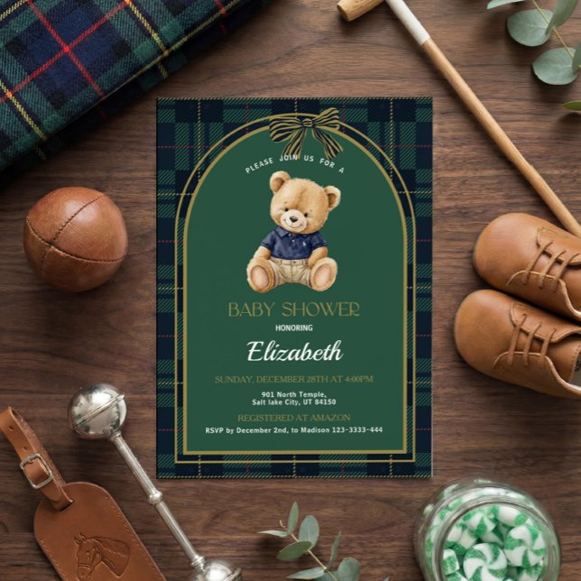 Polo Teddy Bear Baby Shower Invitation (Créateur téléchargé)