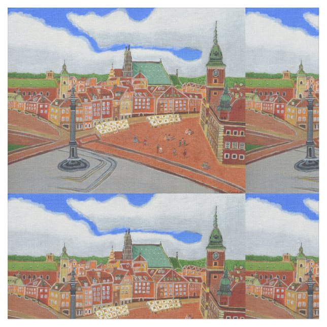 Pologne, Varsovie tissu de coton  (Fermer)