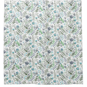 Polonais Art Folk Whimsical Flower rideau de douch