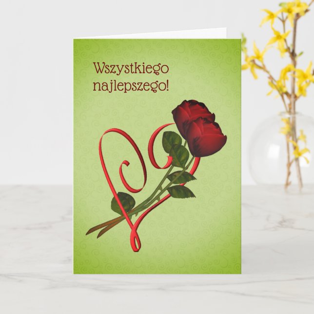 Polonaise Anniversaire Sto Lat Red Roses Cartes de (Fleur jaune)
