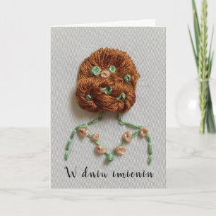 Polonaise nom carte de jour broderie imieniny