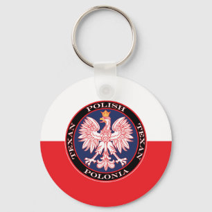 Polonia Round Polish Texan Schlüsselanhänger