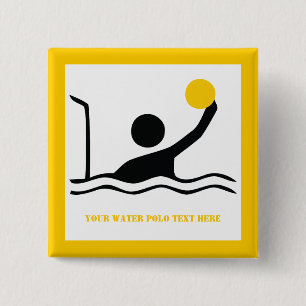 Polospieler mit schwarzer Silhouette Button