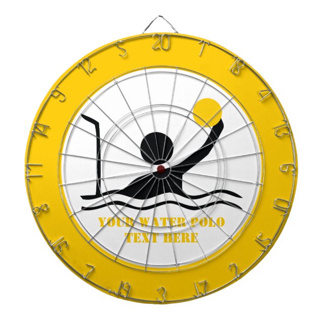 Polospieler mit schwarzer Silhouette Dartscheibe (vorne)
