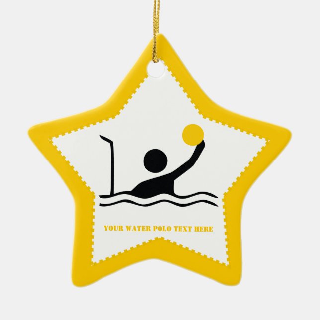 Polospieler mit schwarzer Silhouette Keramik Ornament (Vorne)