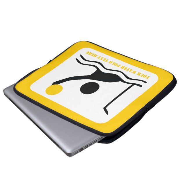 Polospieler mit schwarzer Silhouette Laptopschutzhülle (Vorne Knopf)